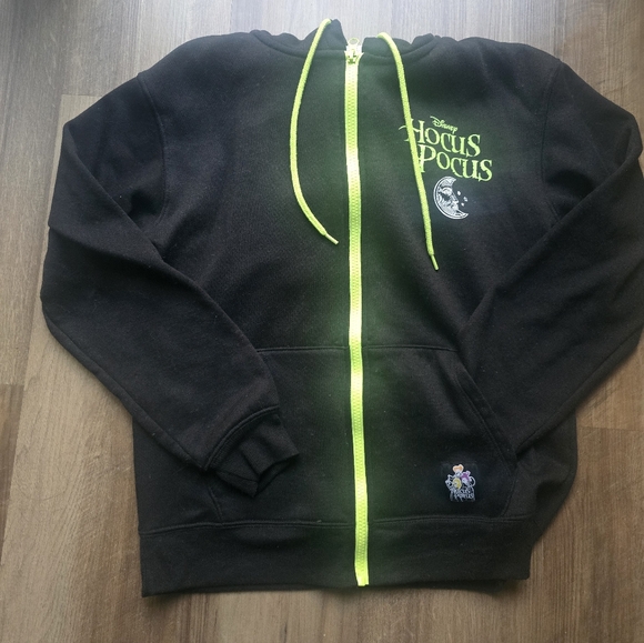 Disney Tops - Disney Hocus Pocus Black Hoodie with Neon Green Accents